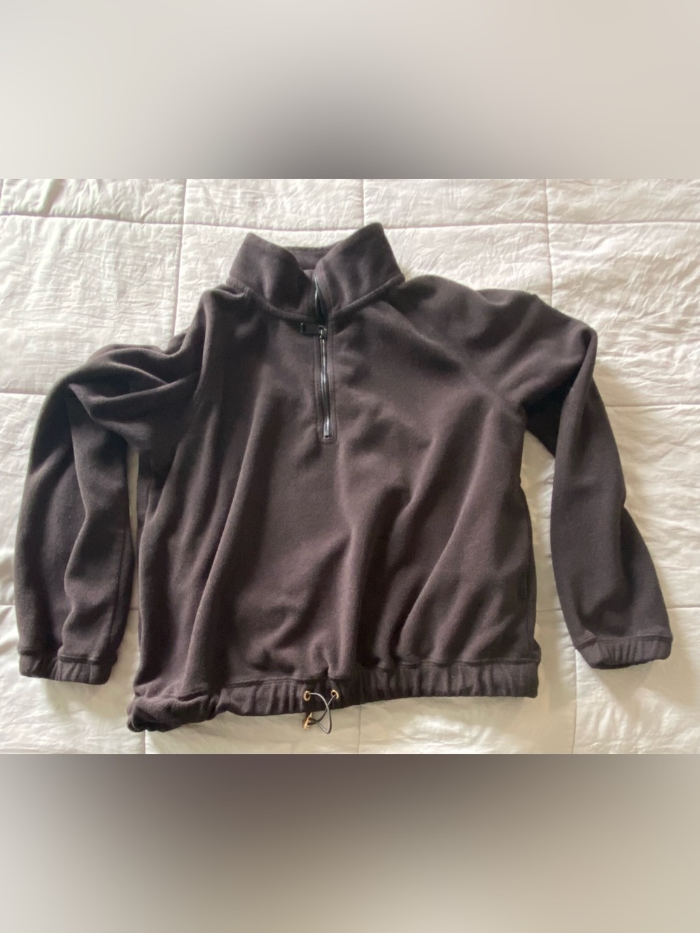Women's Half-Zip Pullover Hoodie - Brown